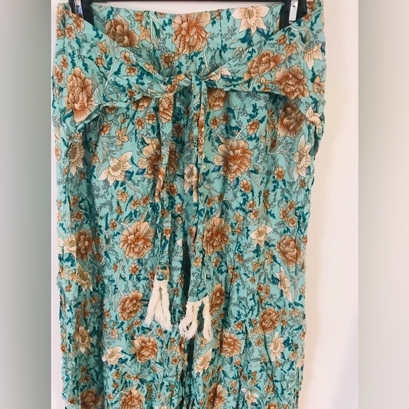 SIMPLEE Fringe Belt Floral Print Wide Leg Pants Size L - Picture 3 of 12